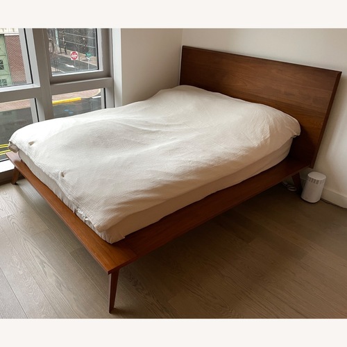 Used West Elm Dark Brown Wood Full Bed for sale on AptDeco