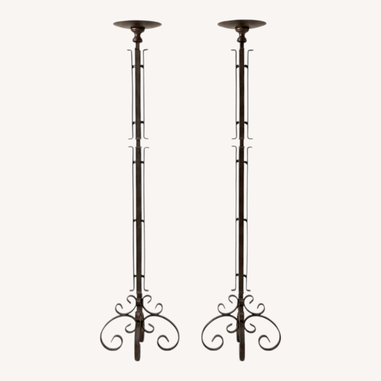 Gothic Revival Wrought Iron Candle Stand - image-0