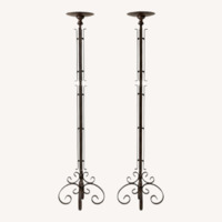Gothic Revival Wrought Iron Candle Stand