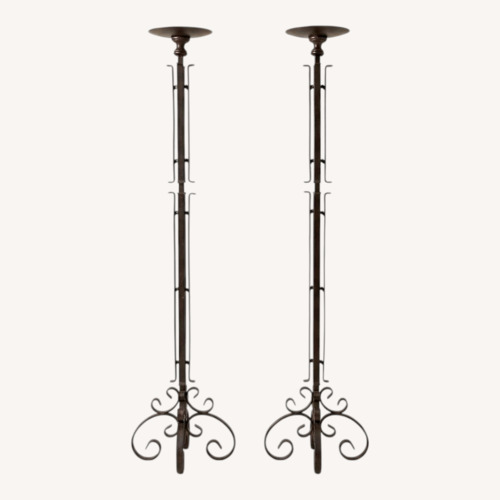 Used Gothic Revival Wrought Iron Candle Stand for sale on AptDeco