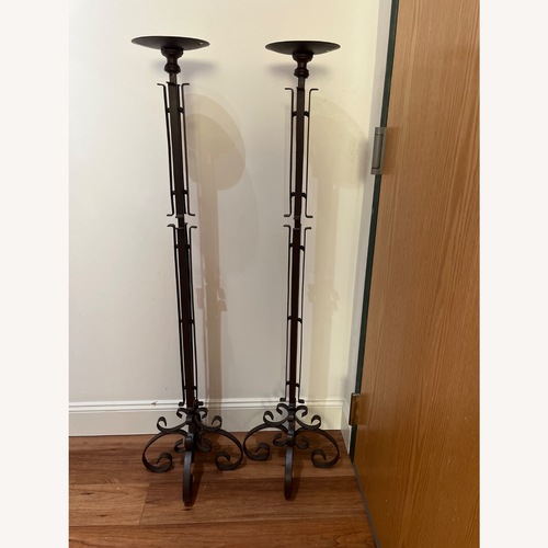 Used Gothic Revival Wrought Iron Candle Stand for sale on AptDeco