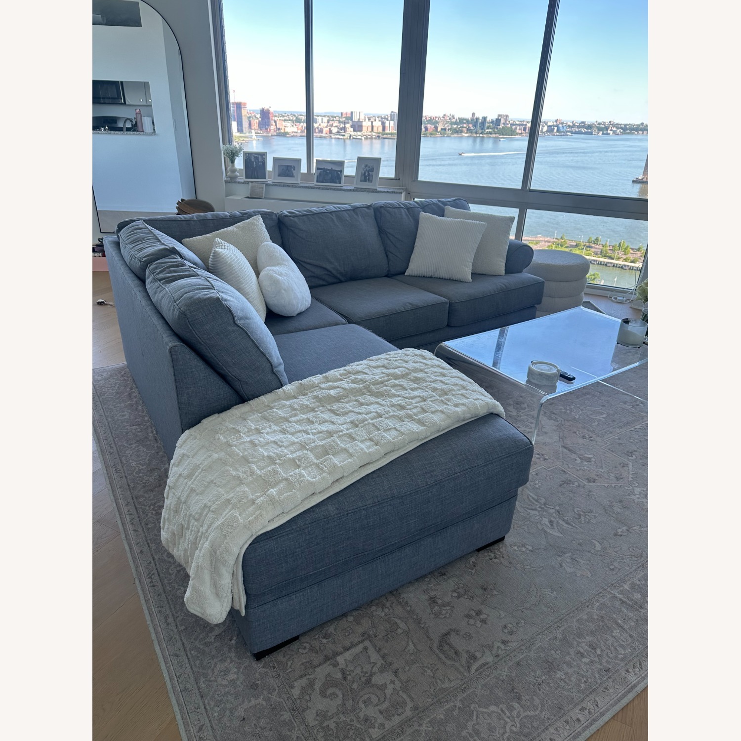 Raymour & Flanigan Light Gray 2 Piece Sectional - image-3