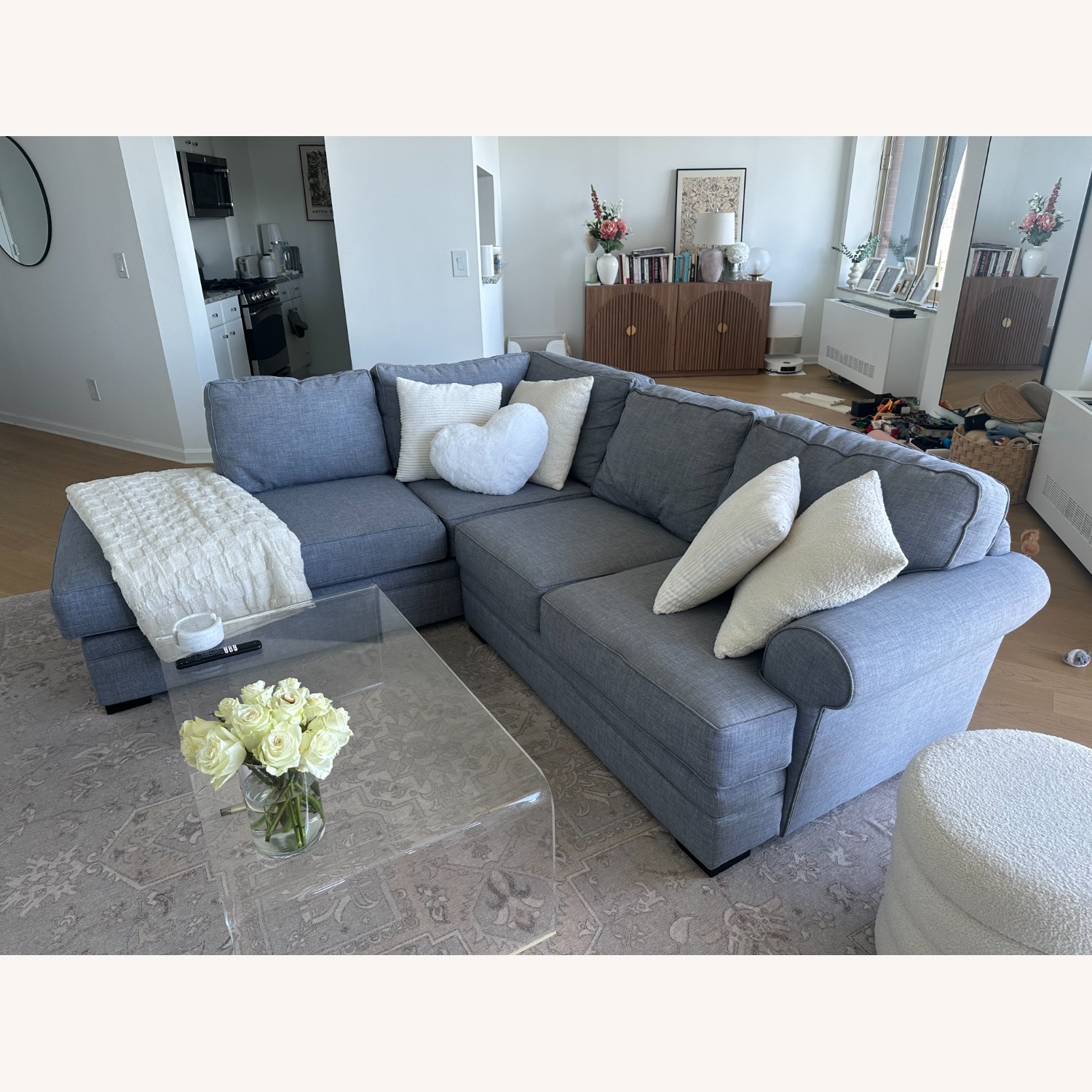 Raymour & Flanigan Light Gray 2 Piece Sectional - image-2