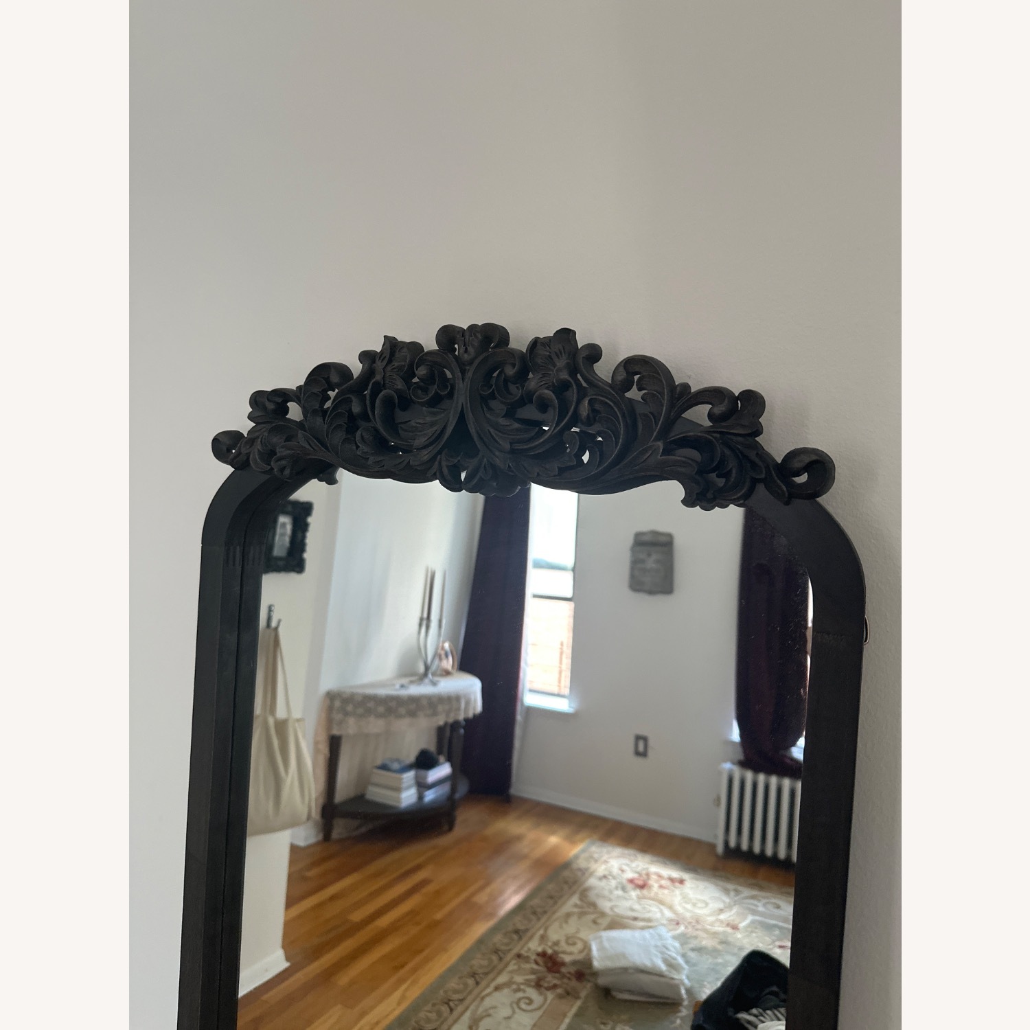 Dark Brown Wood Floor Mirror - image-4