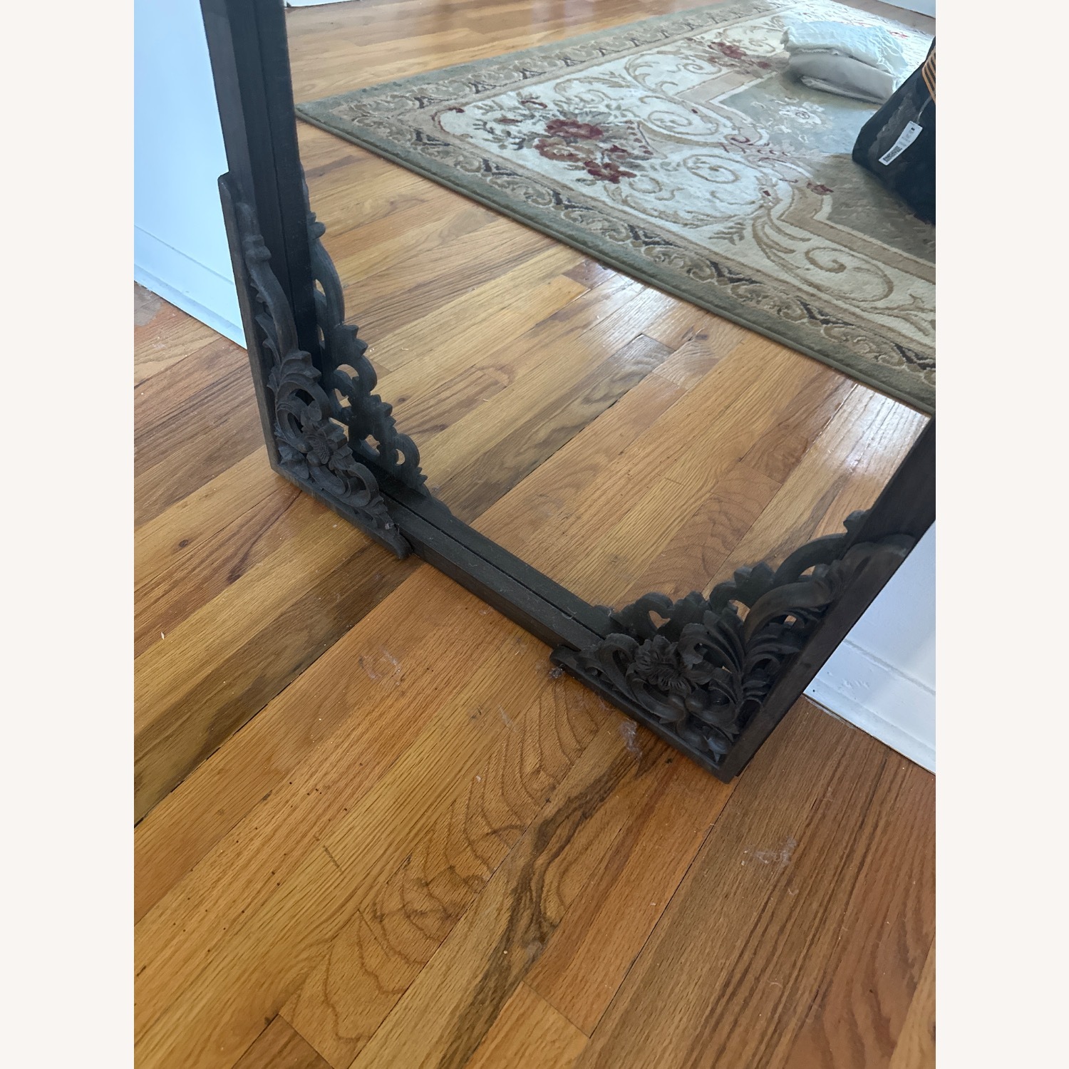 Dark Brown Wood Floor Mirror - image-5