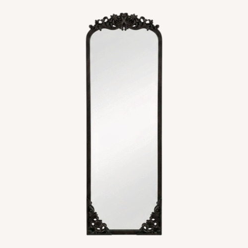 Used Dark Brown Wood Floor Mirror for sale on AptDeco