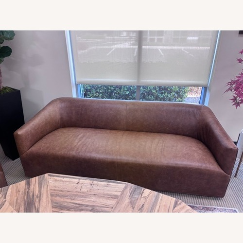 Used Arhaus Dark Brown Leather 2 Piece Sectional for sale on AptDeco