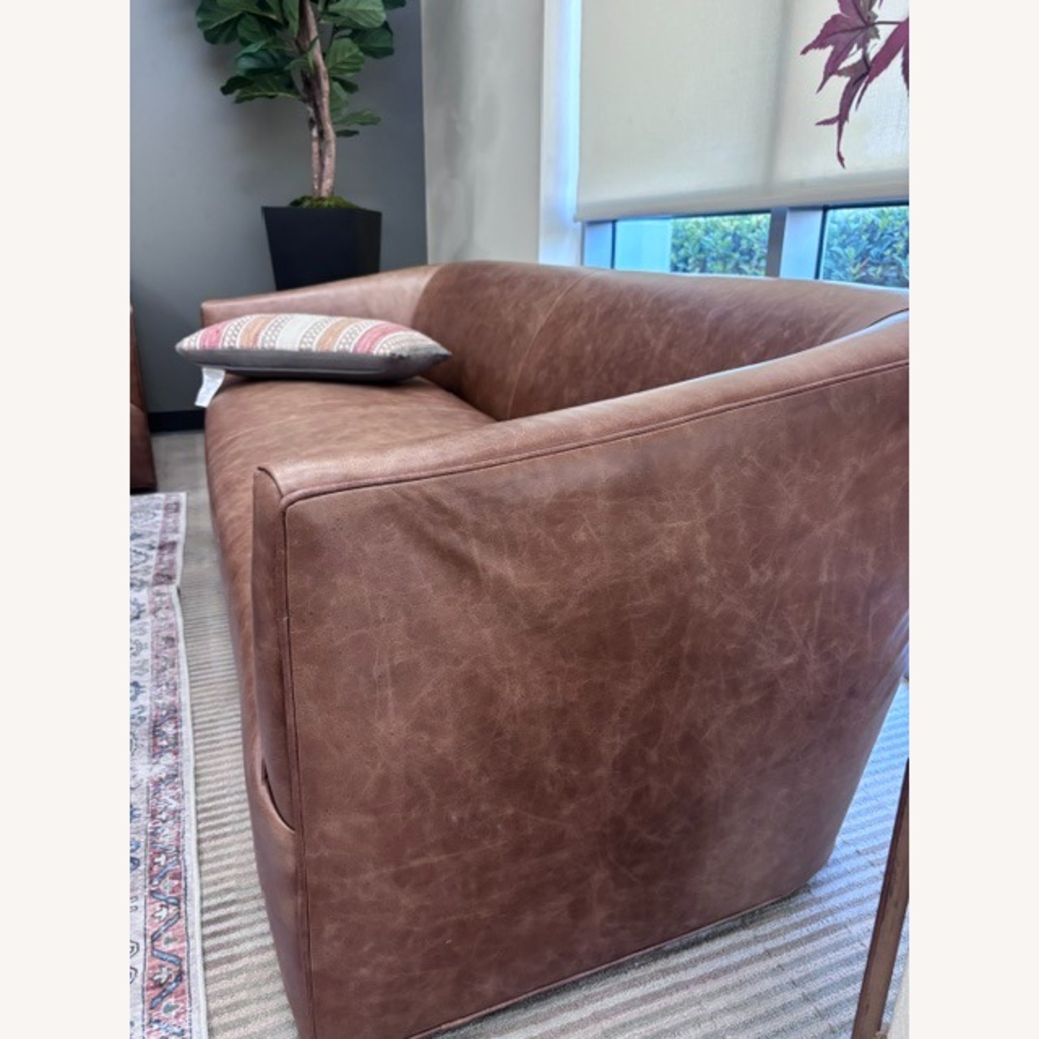 Arhaus Dark Brown Leather 2 Piece Sectional - image-3
