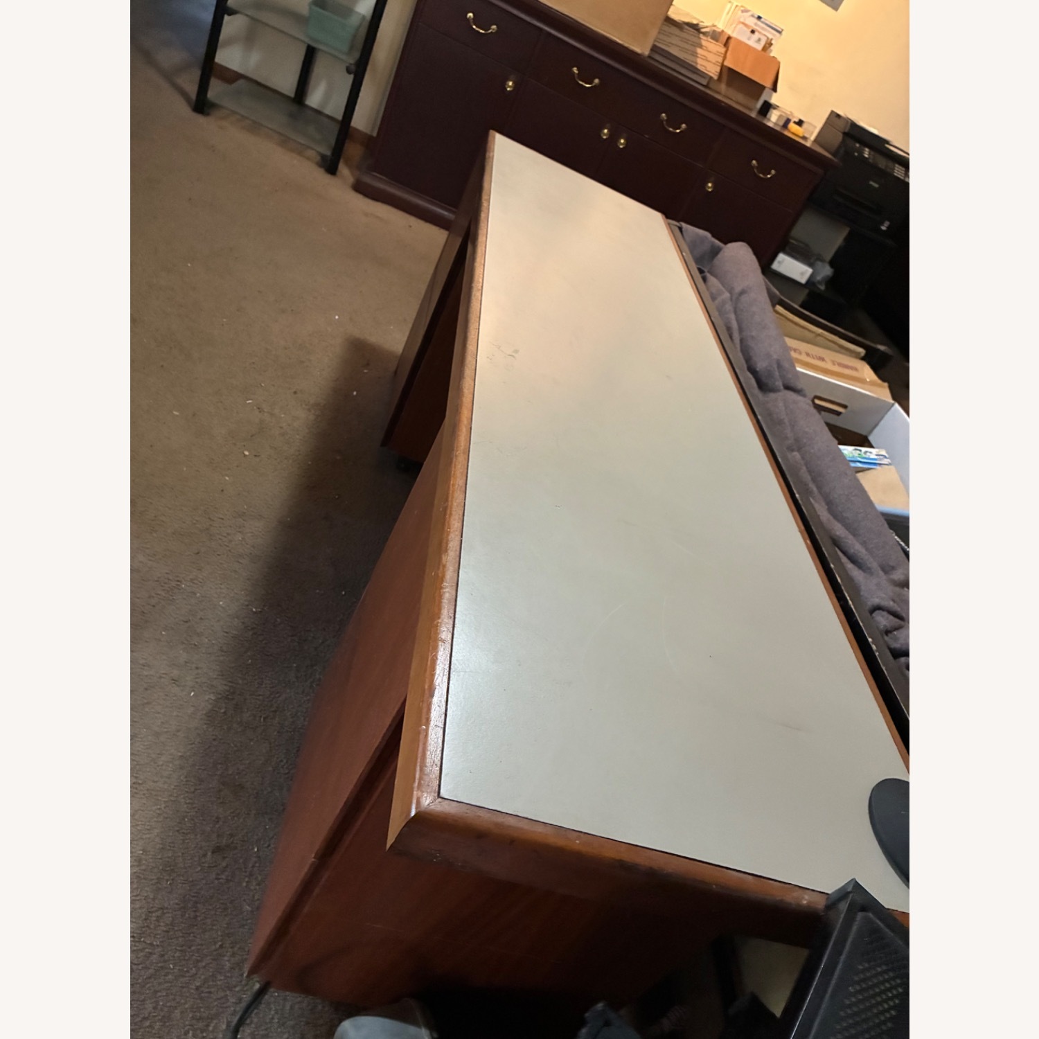 Dark Brown Wood Desk - image-2