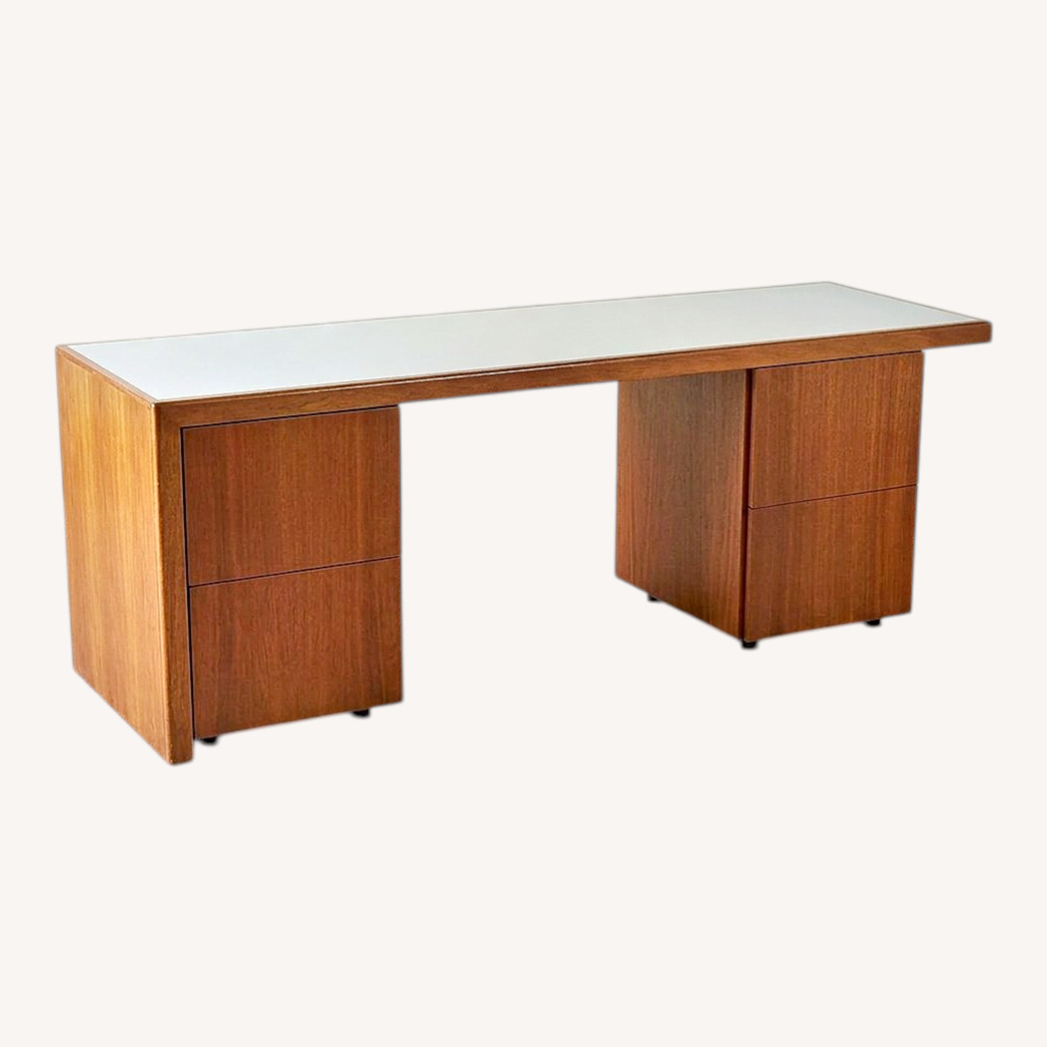 Dark Brown Wood Desk - image-0