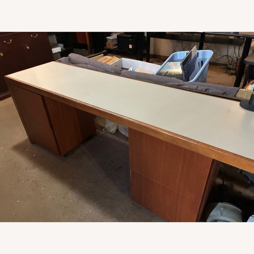 Used Dark Brown Wood Desk for sale on AptDeco