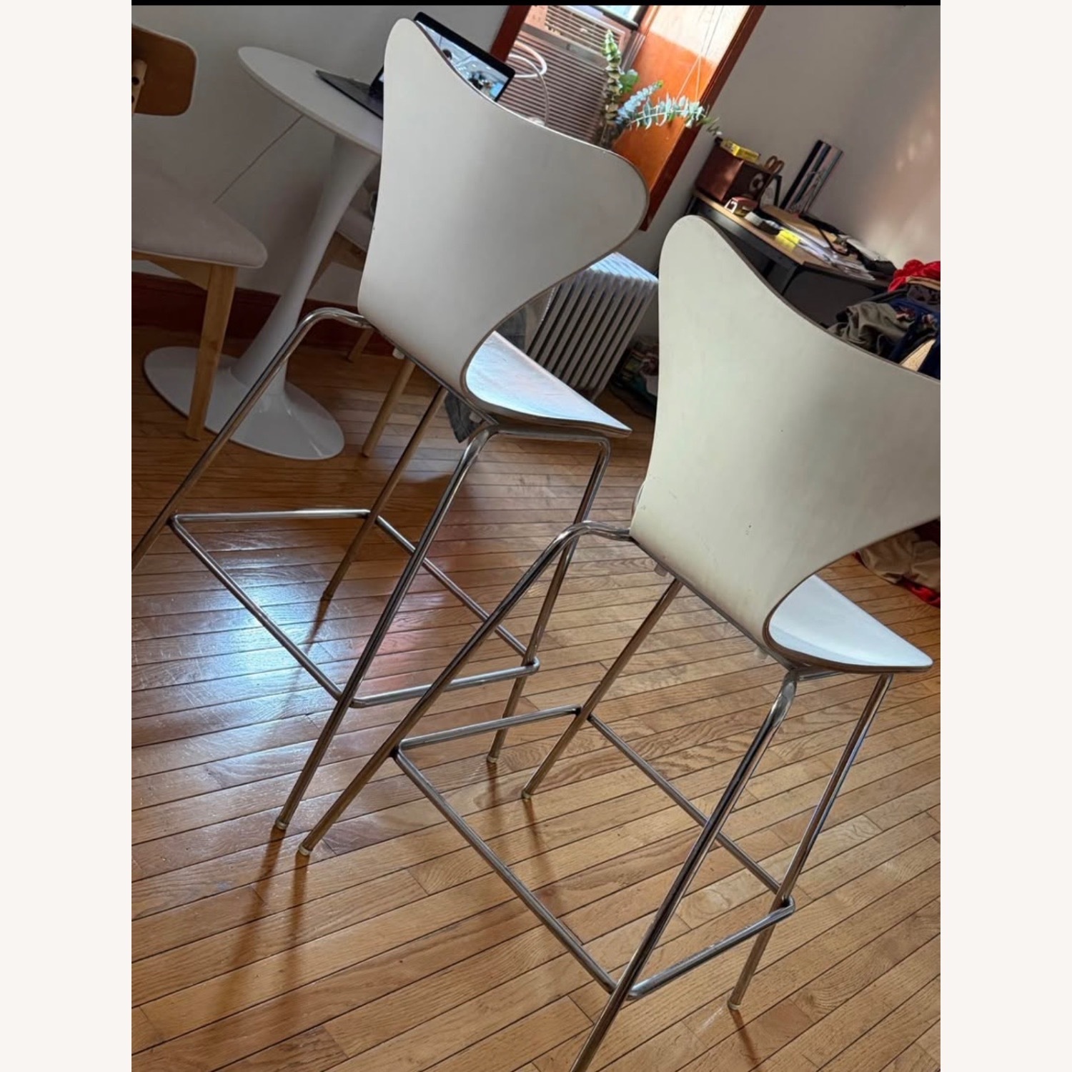 Fritz Hansen White Metal Stools - image-6