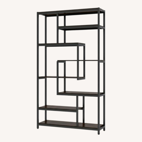 Used Wayfair Geometric Black Wood Bookcases for sale on AptDeco