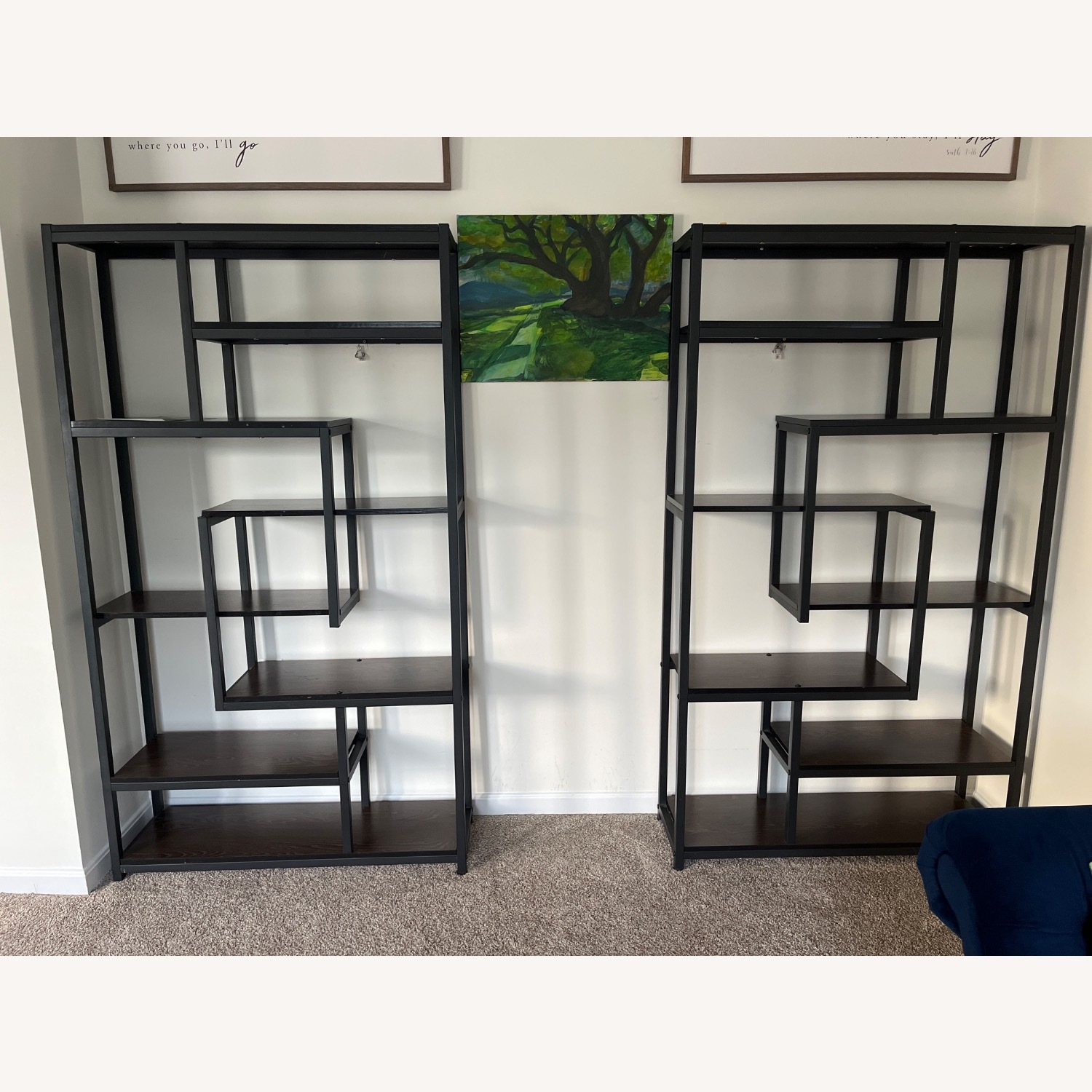 Wayfair Geometric Black Wood Bookcases - image-2