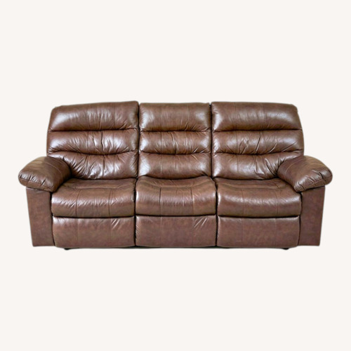 Used Ashley Furniture Dark Brown Leather Sleeper Sofa for sale on AptDeco
