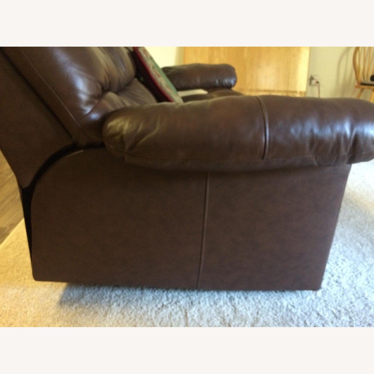 Ashley Furniture Dark Brown Leather Sleeper Sofa - image-2