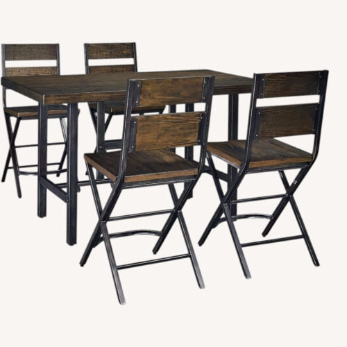 Used Ashley Furniture Kavari Dark Brown Wood Dining Set for sale on AptDeco