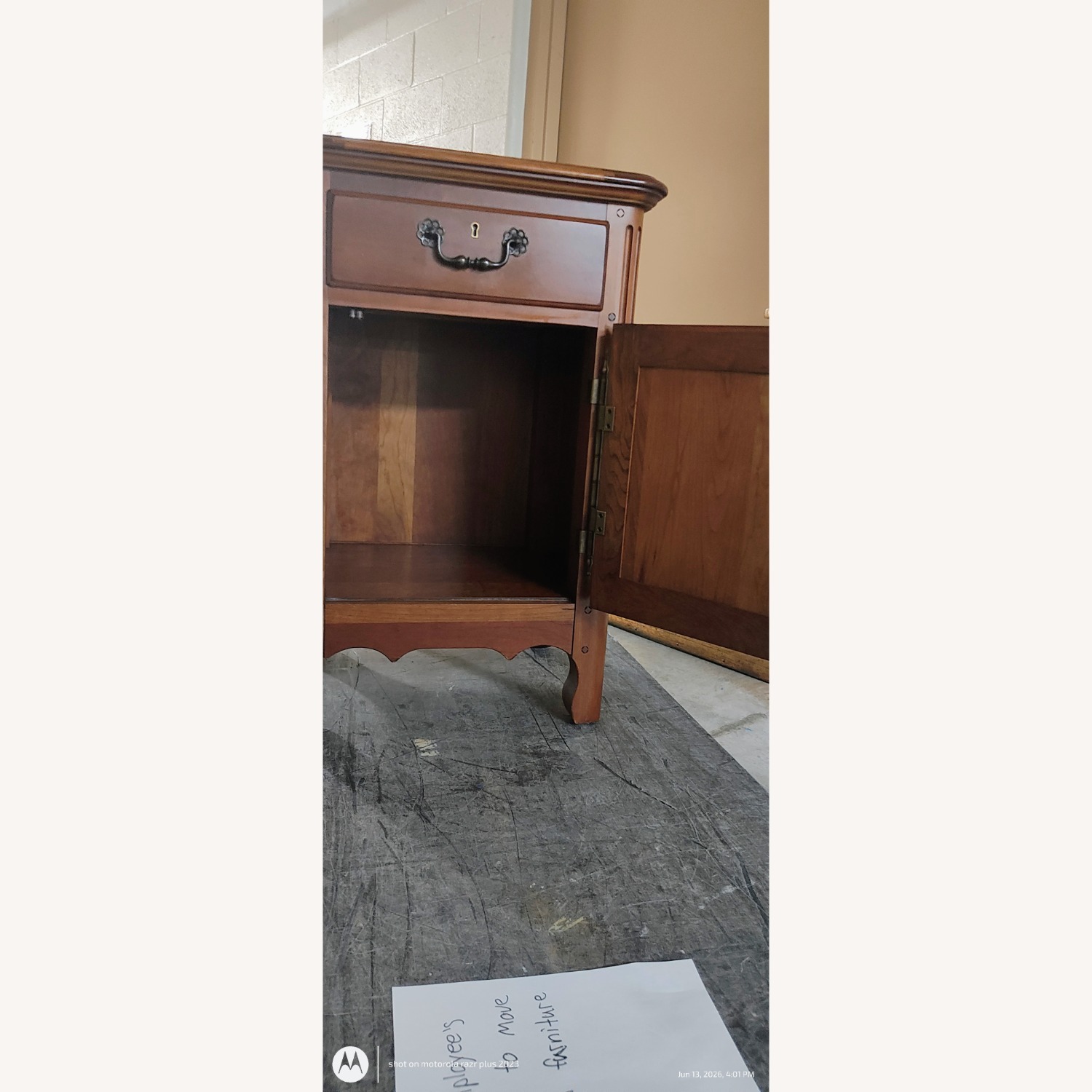 Vintage/Antique Dark Brown Wood Nightstands - image-5