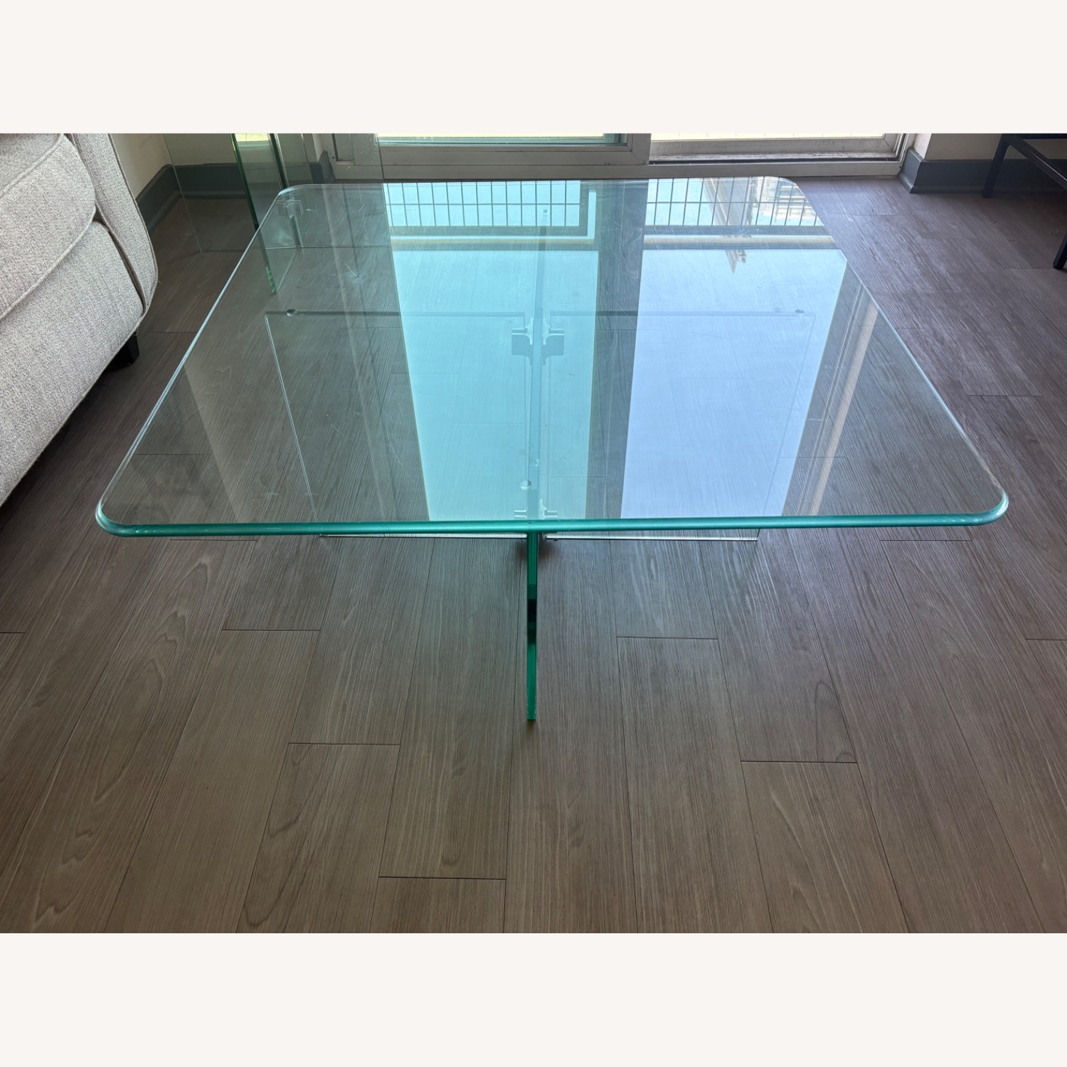 Cort Furniture Transparent Glass on Glass Coffee Table - image-3