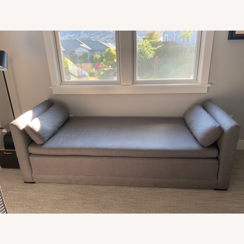 Used Pottery Barn Luna Light Gray Fabric Sleeper Sofa for sale on AptDeco