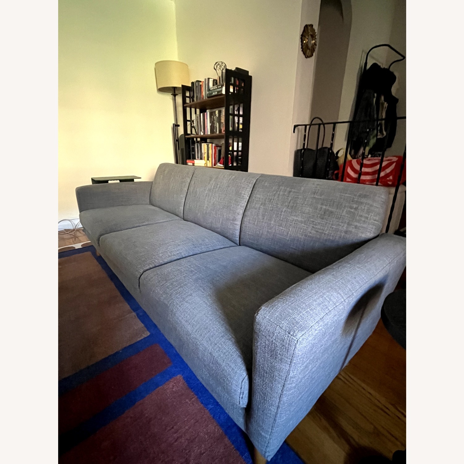 West Elm Oliver Dark Gray Fabric 3+ Seater Sofa - image-3