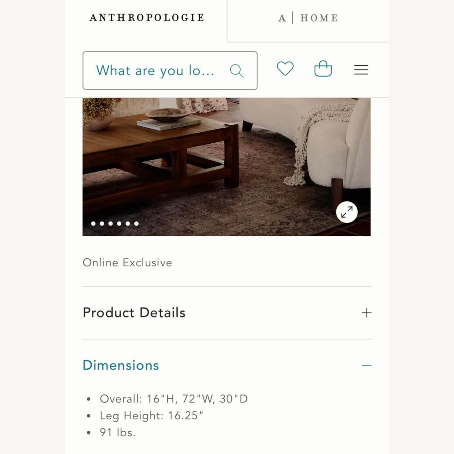 Anthropologie Light Brown Wood Coffee Table - image-2