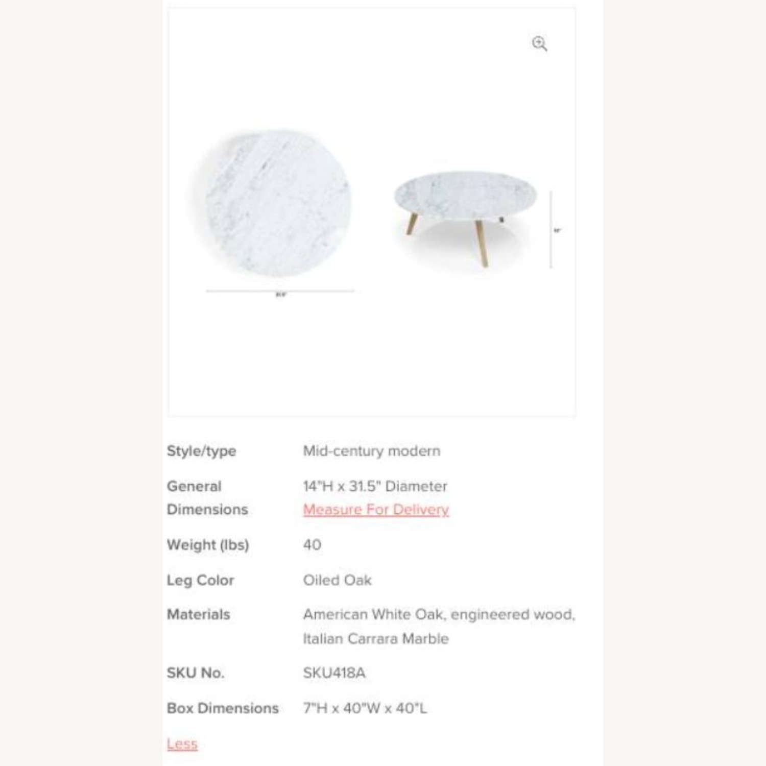Article Natural Marble Coffee Table - image-6