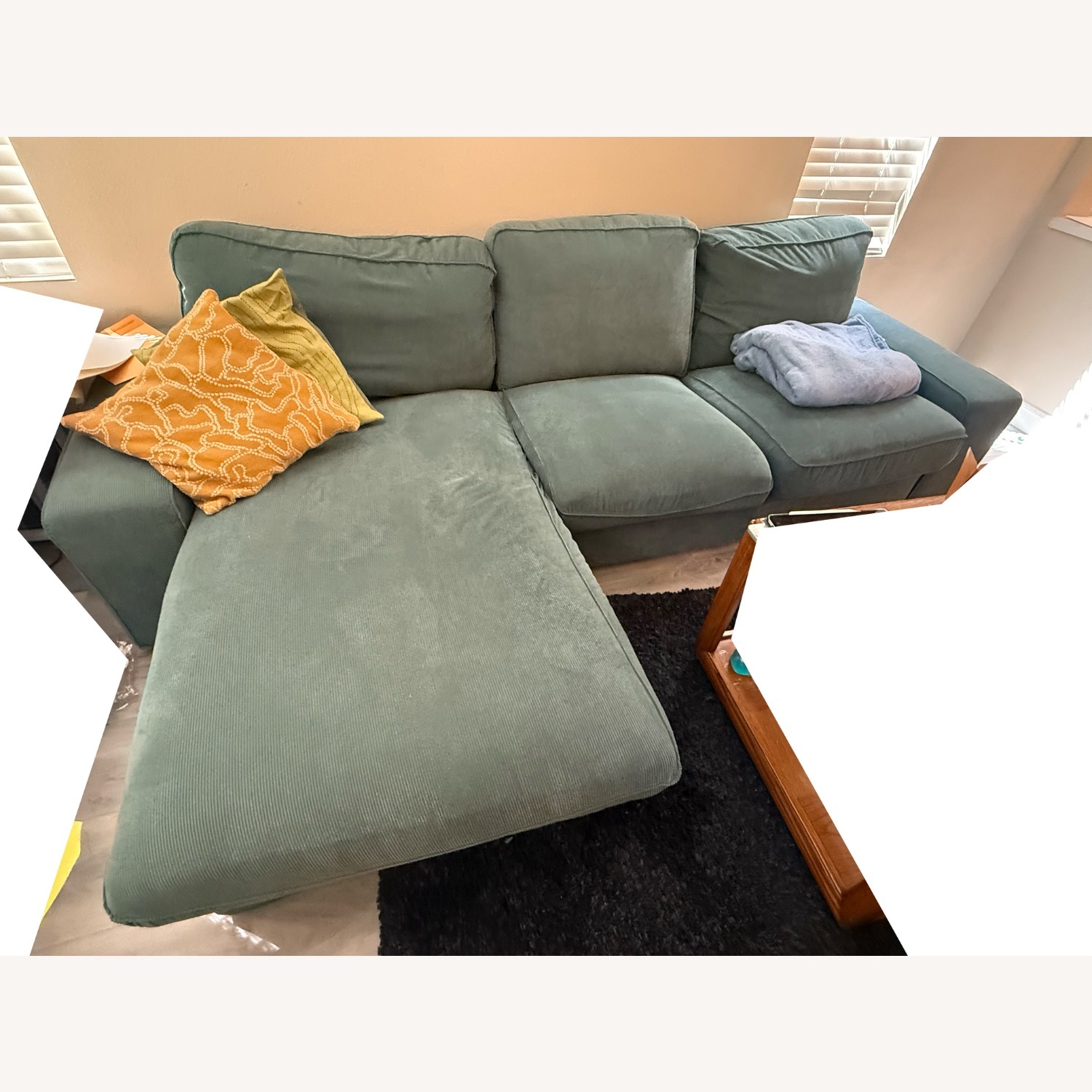 IKEA Green Fabric 3+ Piece Sectional - image-1