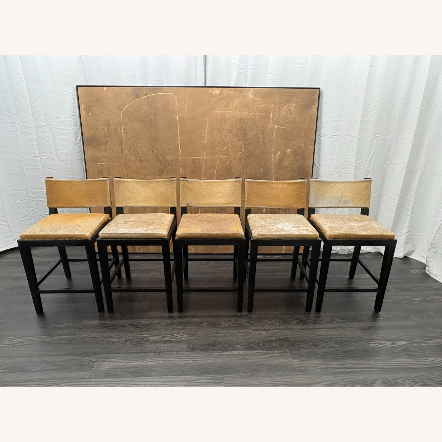 Restoration Hardware Saddle Hair-on-Hide Counter Stools Set of 5 - image-28