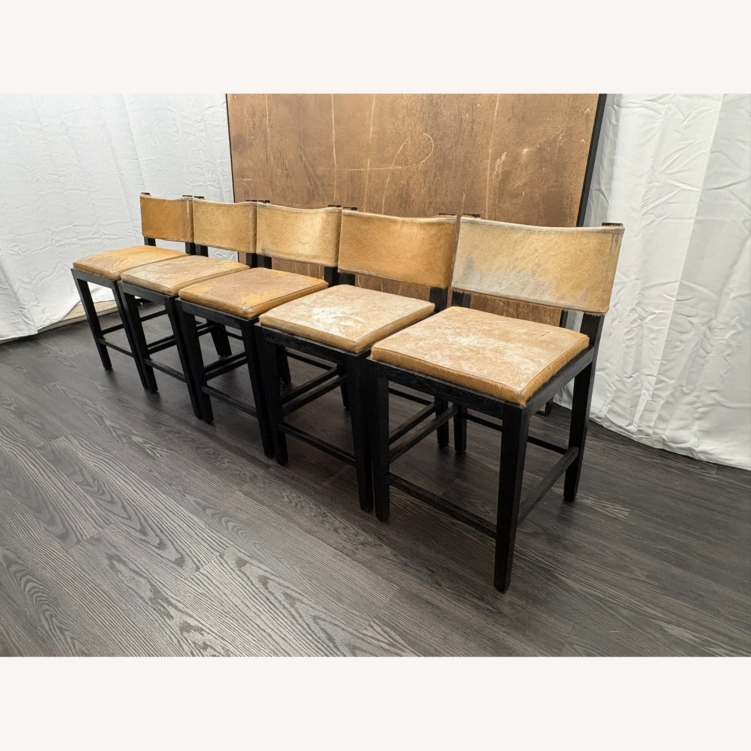 Restoration Hardware Saddle Hair-on-Hide Counter Stools Set of 5 - image-22