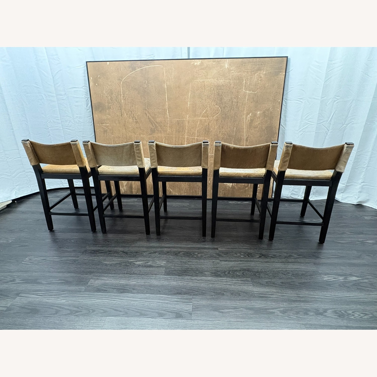 Restoration Hardware Saddle Hair-on-Hide Counter Stools Set of 5 - image-9