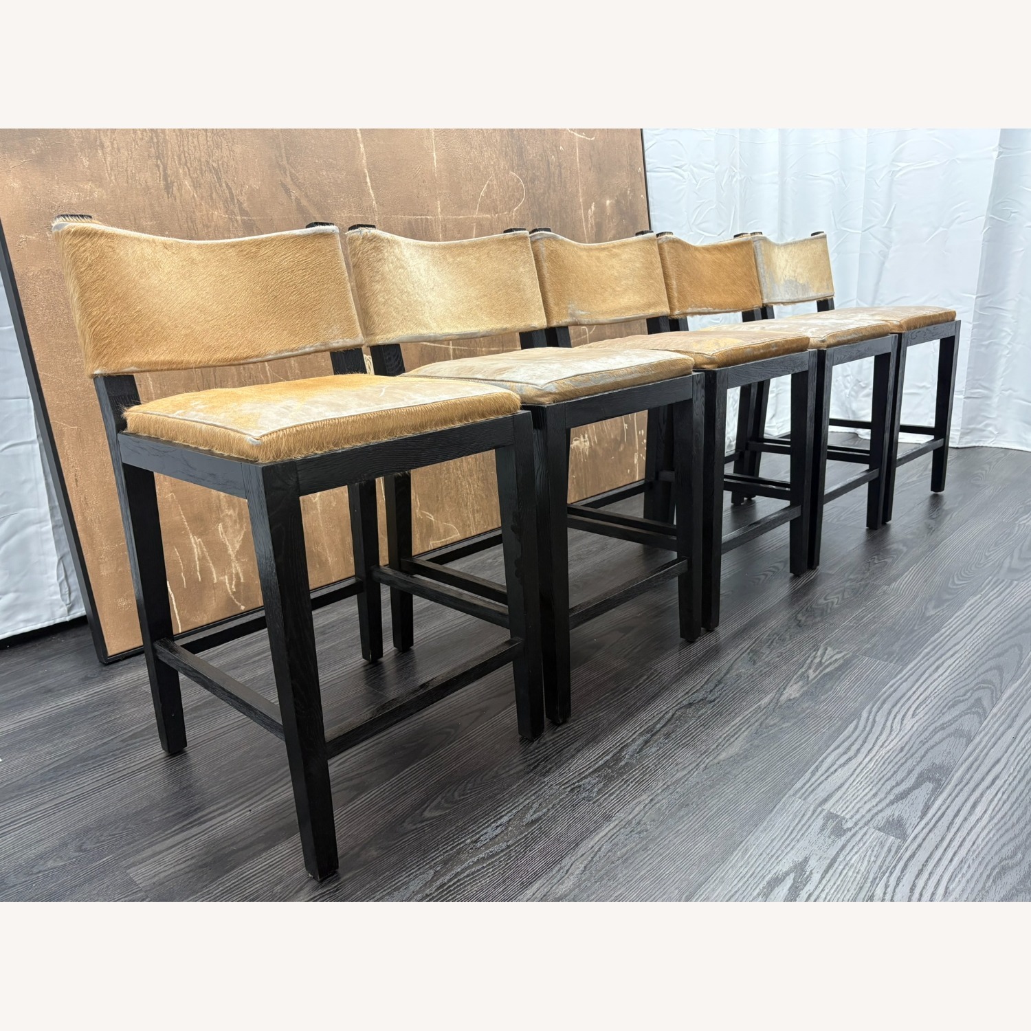 Restoration Hardware Saddle Hair-on-Hide Counter Stools Set of 5 - image-26
