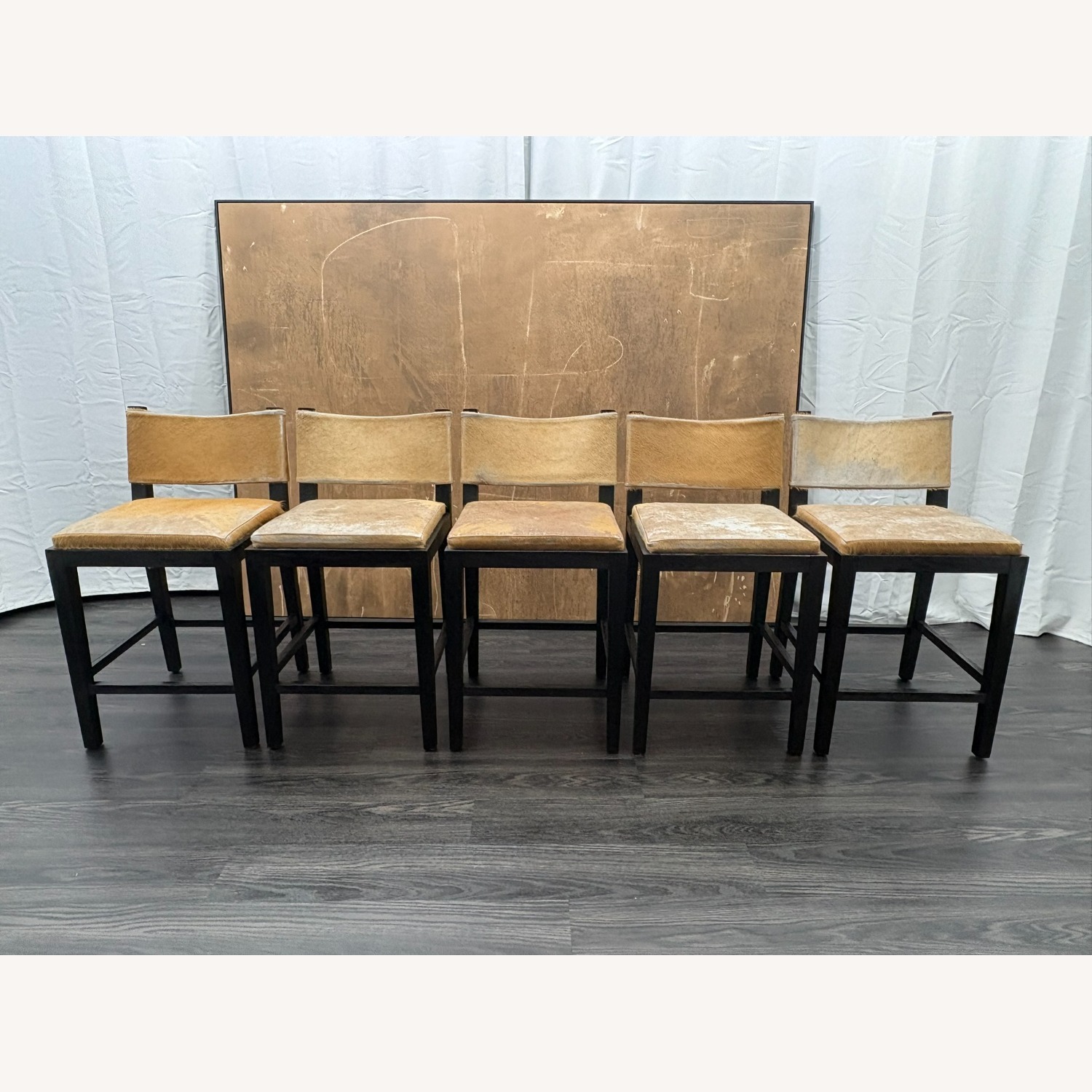 Restoration Hardware Saddle Hair-on-Hide Counter Stools Set of 5 - image-16