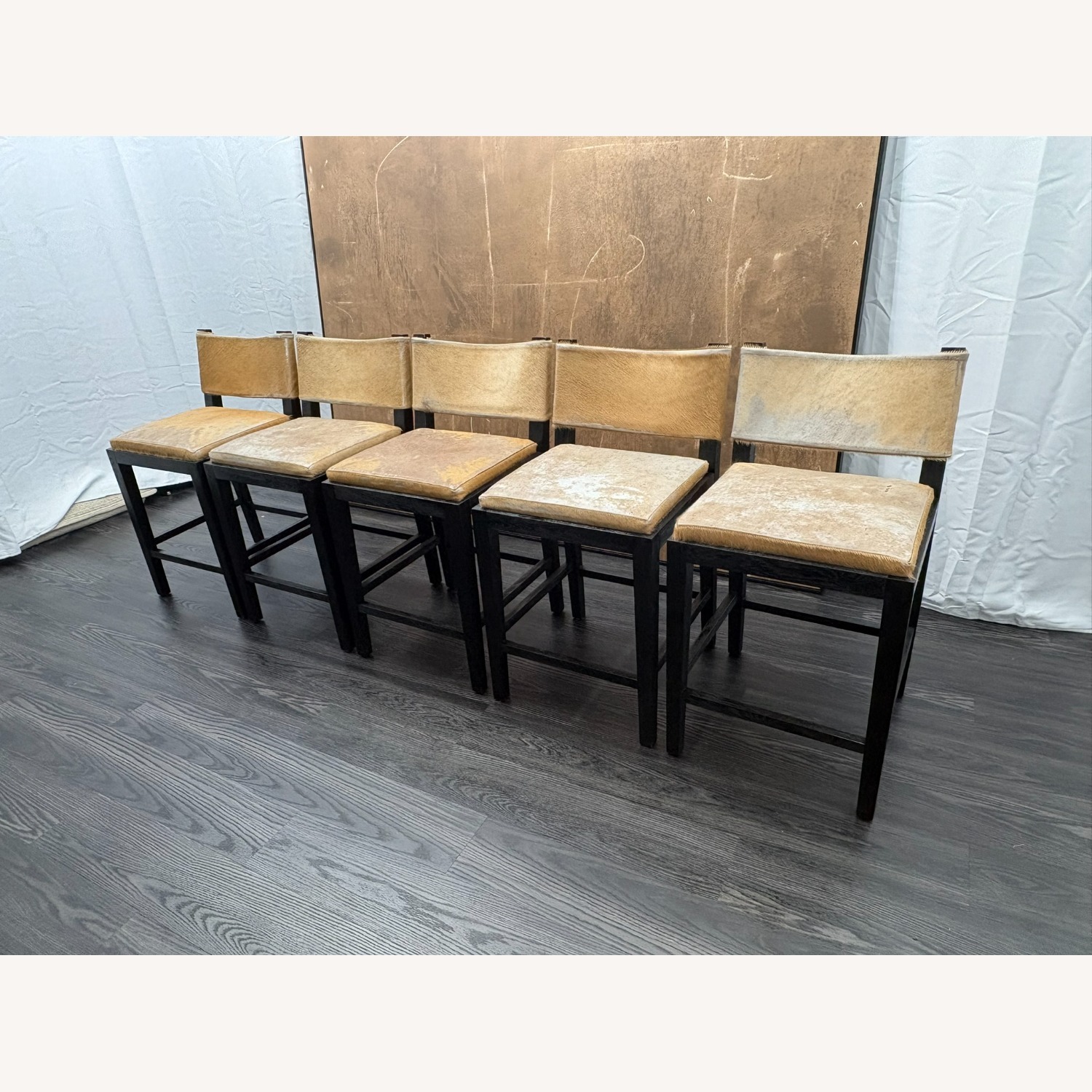 Restoration Hardware Saddle Hair-on-Hide Counter Stools Set of 5 - image-18