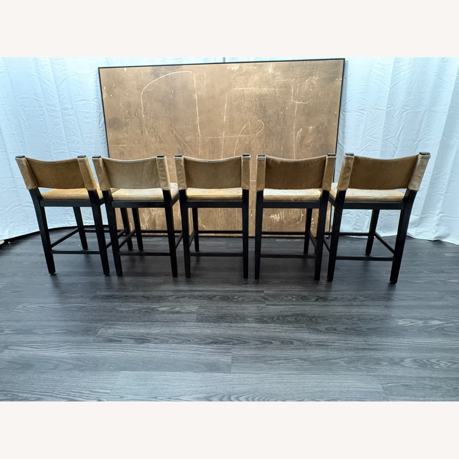 Restoration Hardware Saddle Hair-on-Hide Counter Stools Set of 5 - image-11