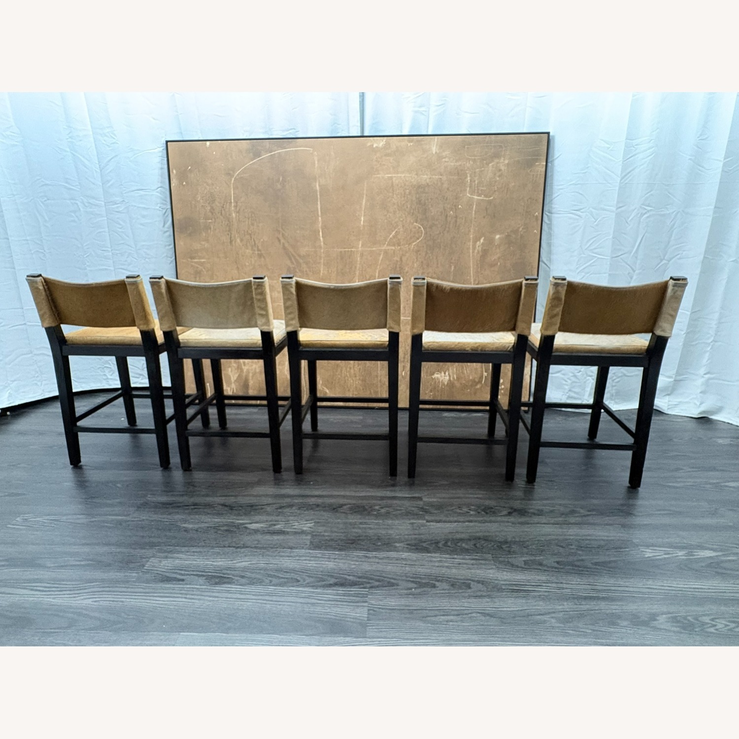 Restoration Hardware Saddle Hair-on-Hide Counter Stools Set of 5 - image-12