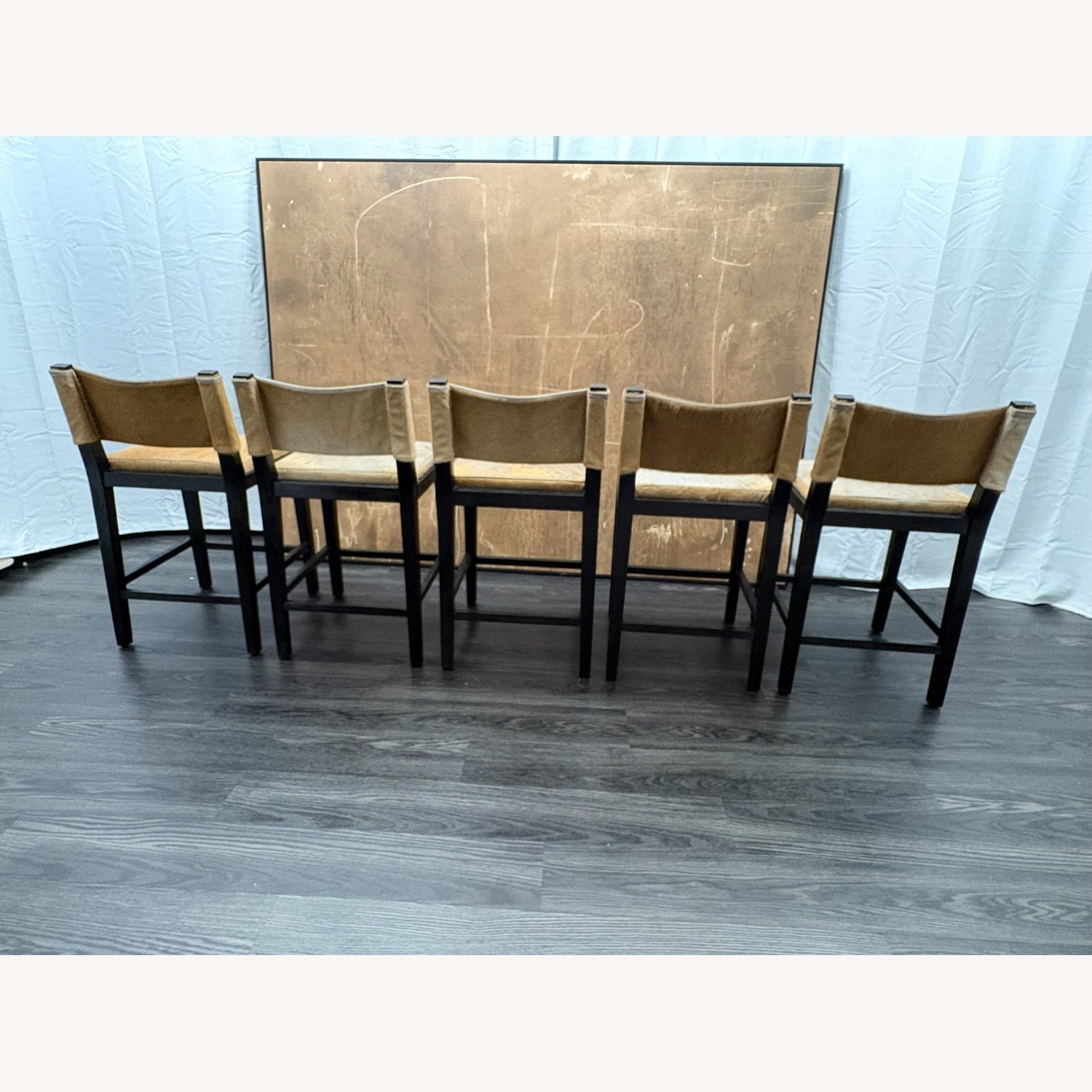 Restoration Hardware Saddle Hair-on-Hide Counter Stools Set of 5 - image-8