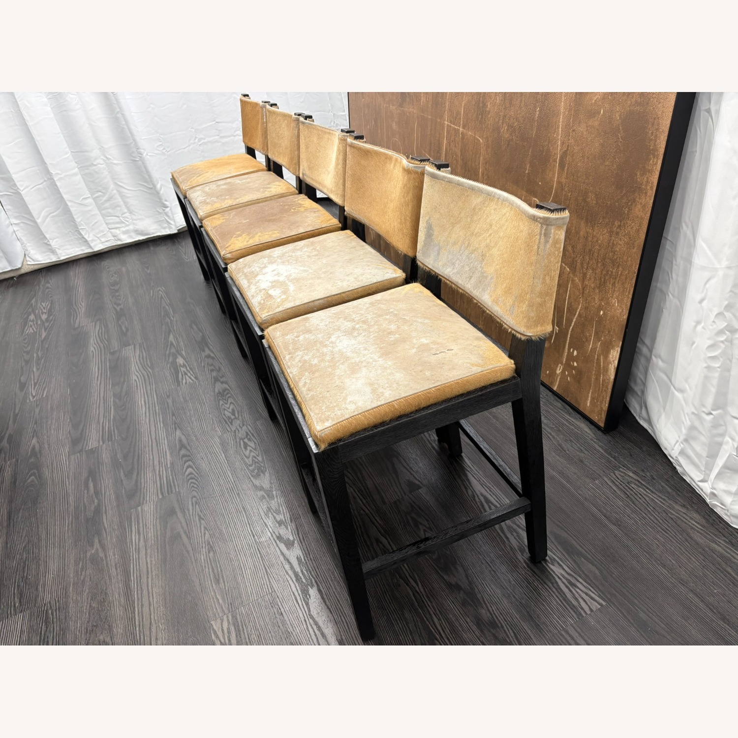 Restoration Hardware Saddle Hair-on-Hide Counter Stools Set of 5 - image-3