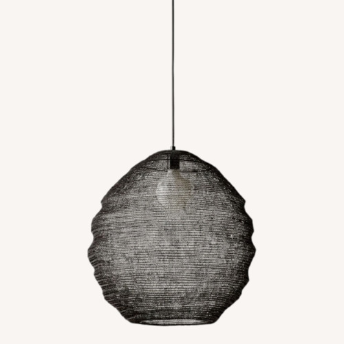 Used CB2 Black Metal Ceiling Lamp for sale on AptDeco