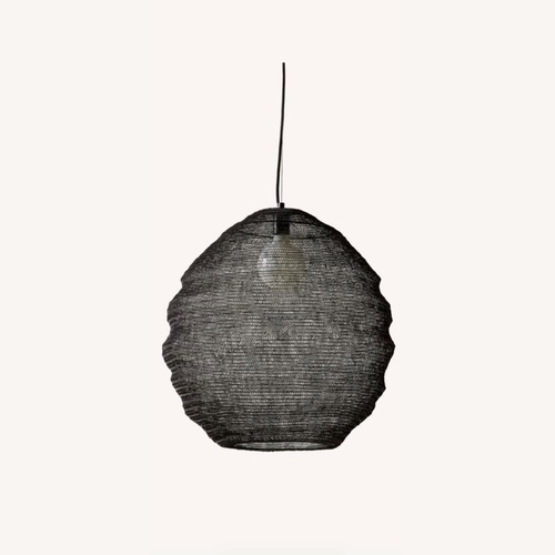 Used CB2 Black Metal Ceiling Lamp for sale on AptDeco