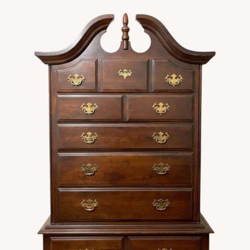Used Cherry Wood Queen Bed Armoire for sale on AptDeco