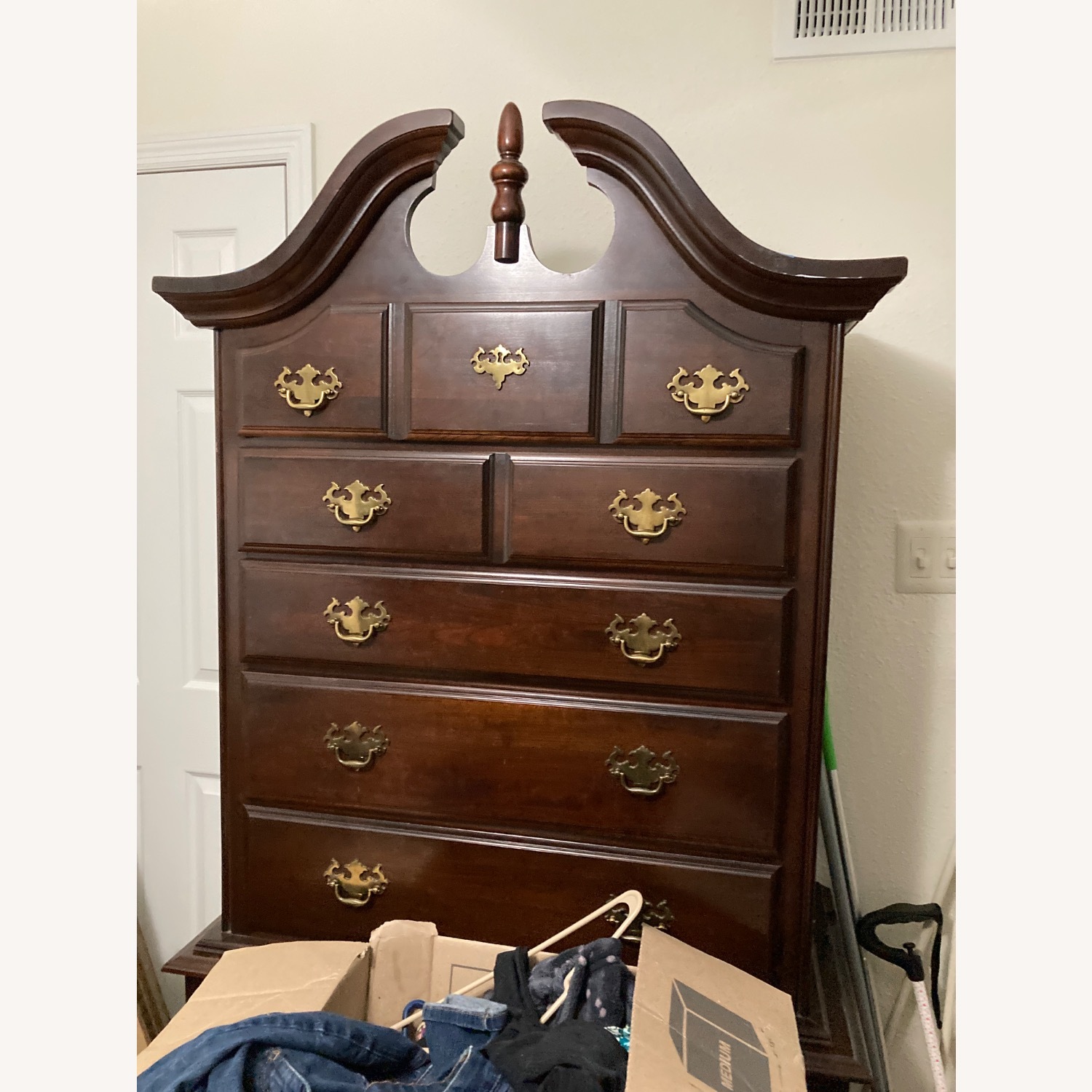 Cherry Wood Queen Bed Armoire - image-1