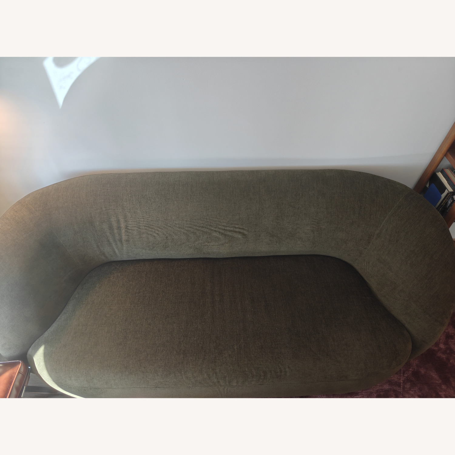 West Elm Laurent Sofa Green Fabric 2 Seater Sofa - image-2