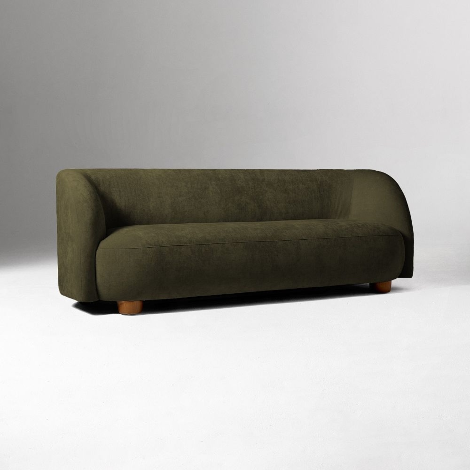 West Elm Laurent Sofa Green Fabric 2 Seater Sofa - image-4