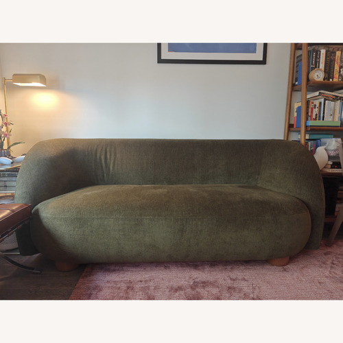 Used West Elm Laurent Sofa Green Fabric 2 Seater Sofa for sale on AptDeco