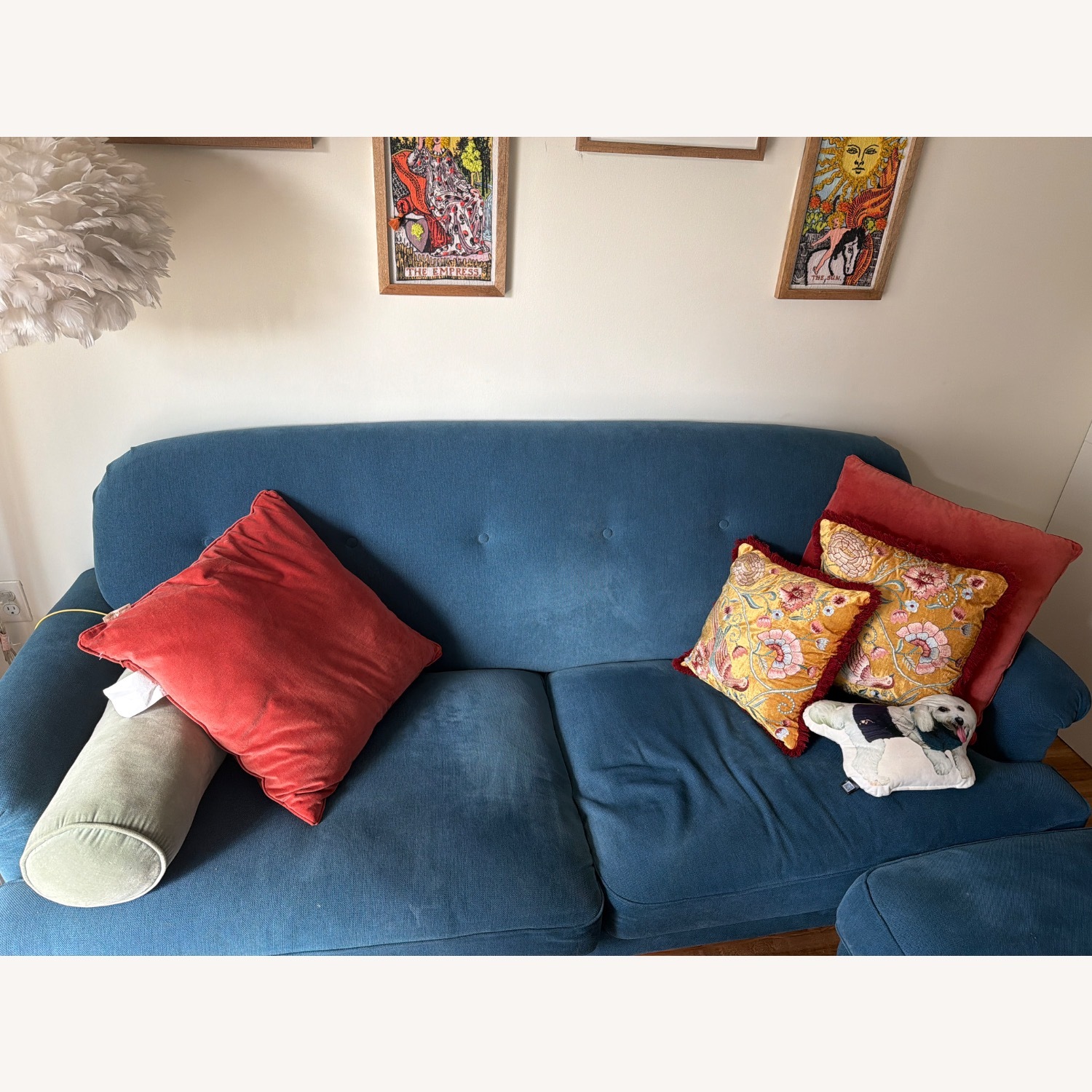 IKEA Esseboda Blue Fabric 3 Sofa and Ottoman - image-3