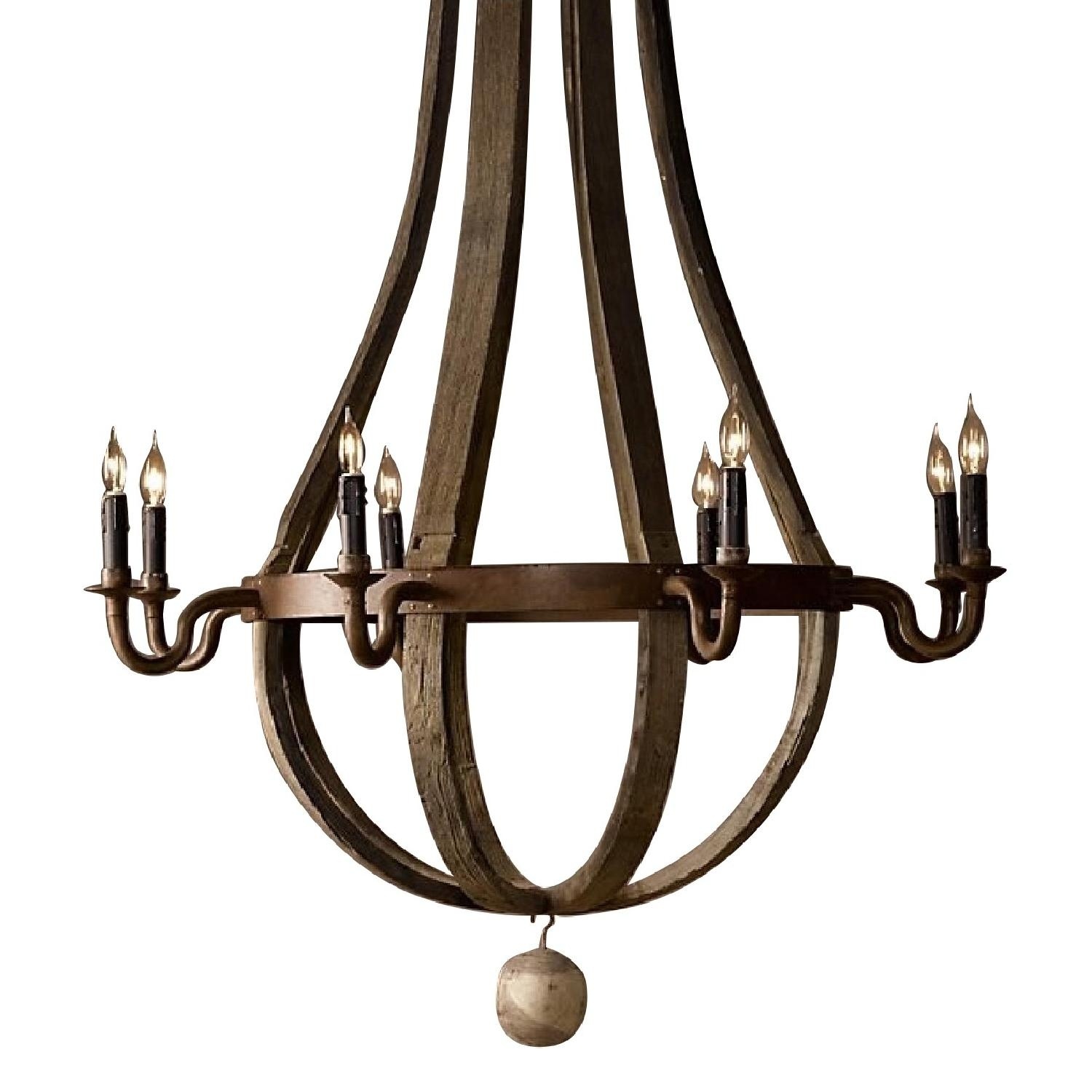 Restoration Hardware Wine Barrel 8-Arm Chandelier - image-4