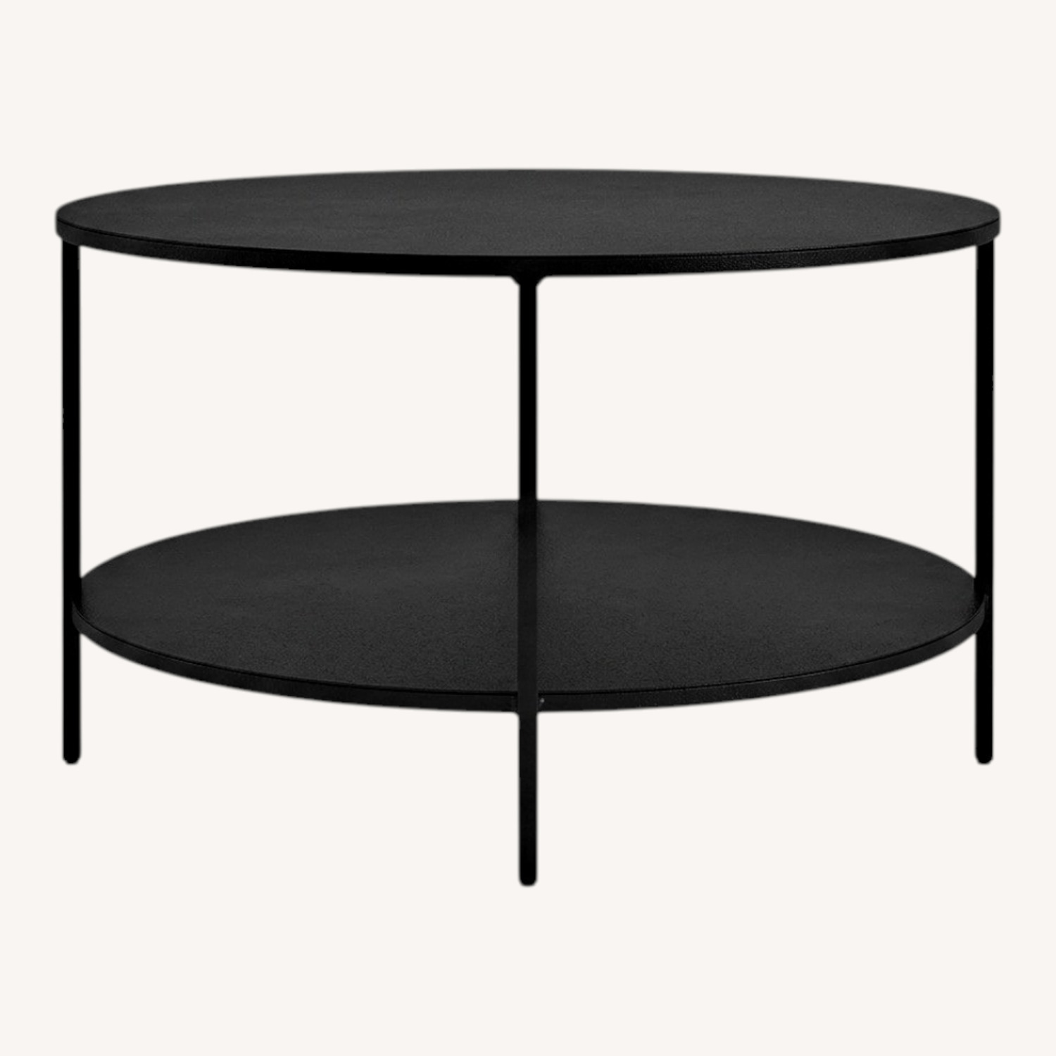 Room & Board Slim Round Coffee Table with Shelf — Natural Steel - image-0