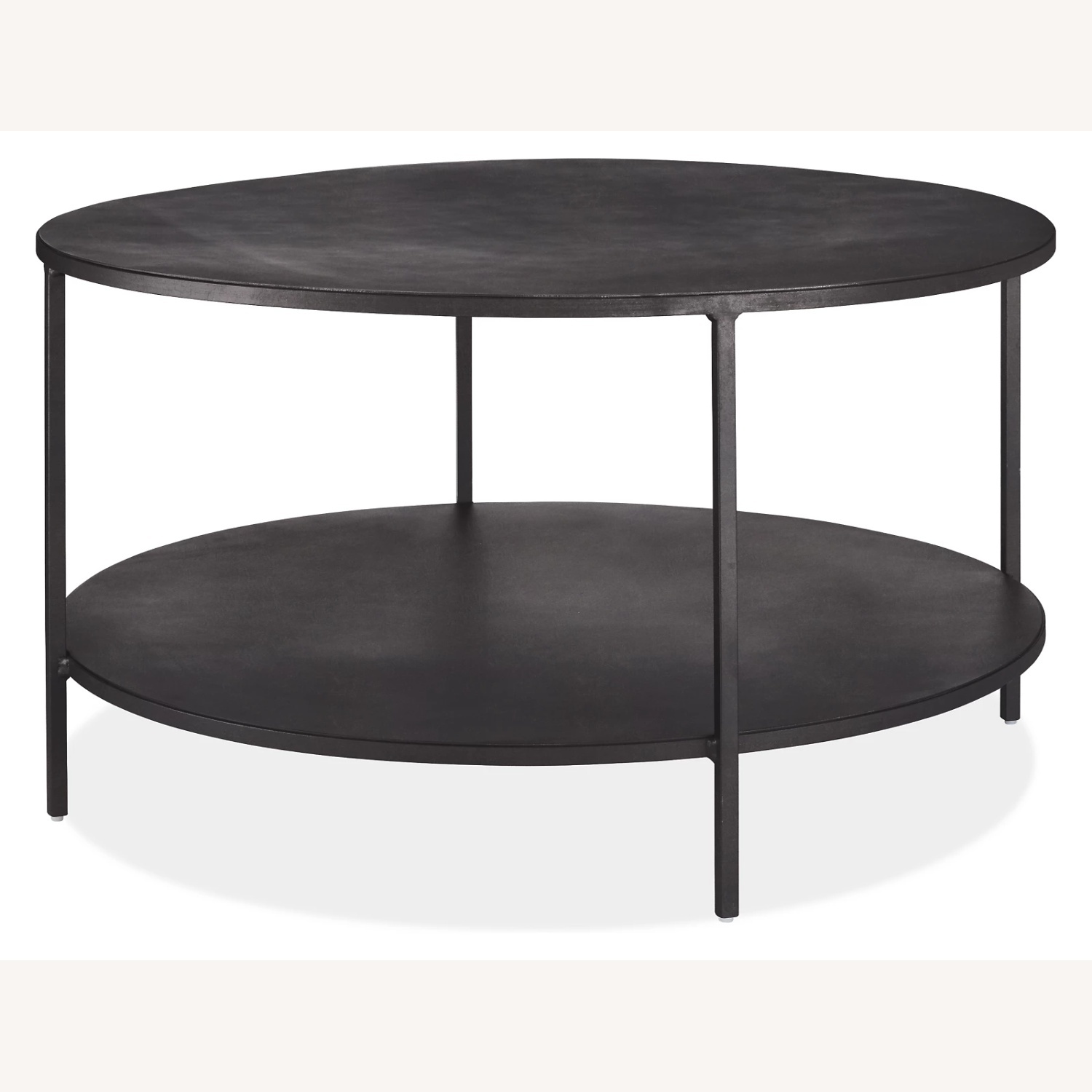 Room & Board Slim Round Coffee Table with Shelf — Natural Steel - image-4
