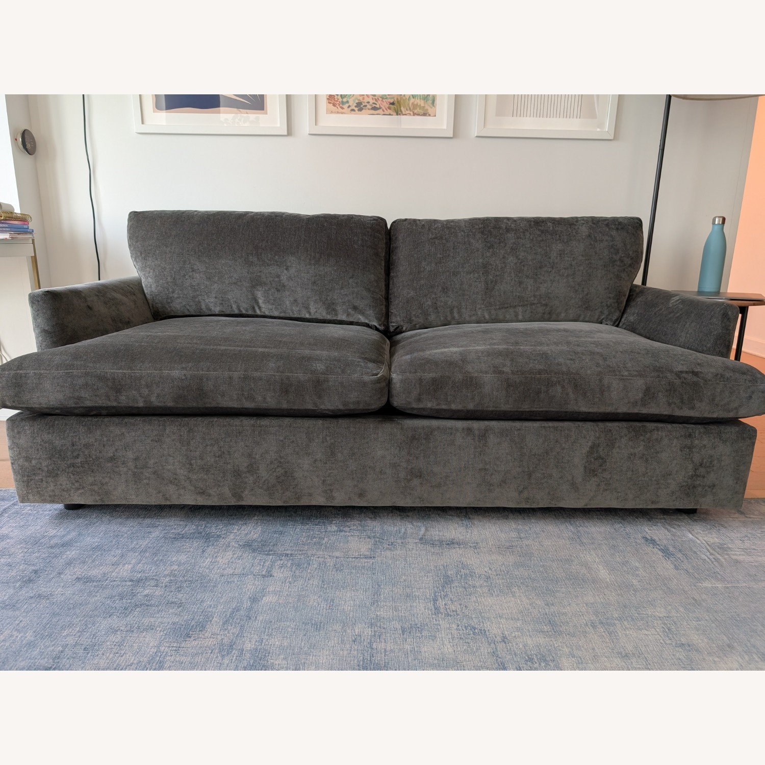 West Elm Haven Dark Gray Velvet Sleeper Sofa - image-4